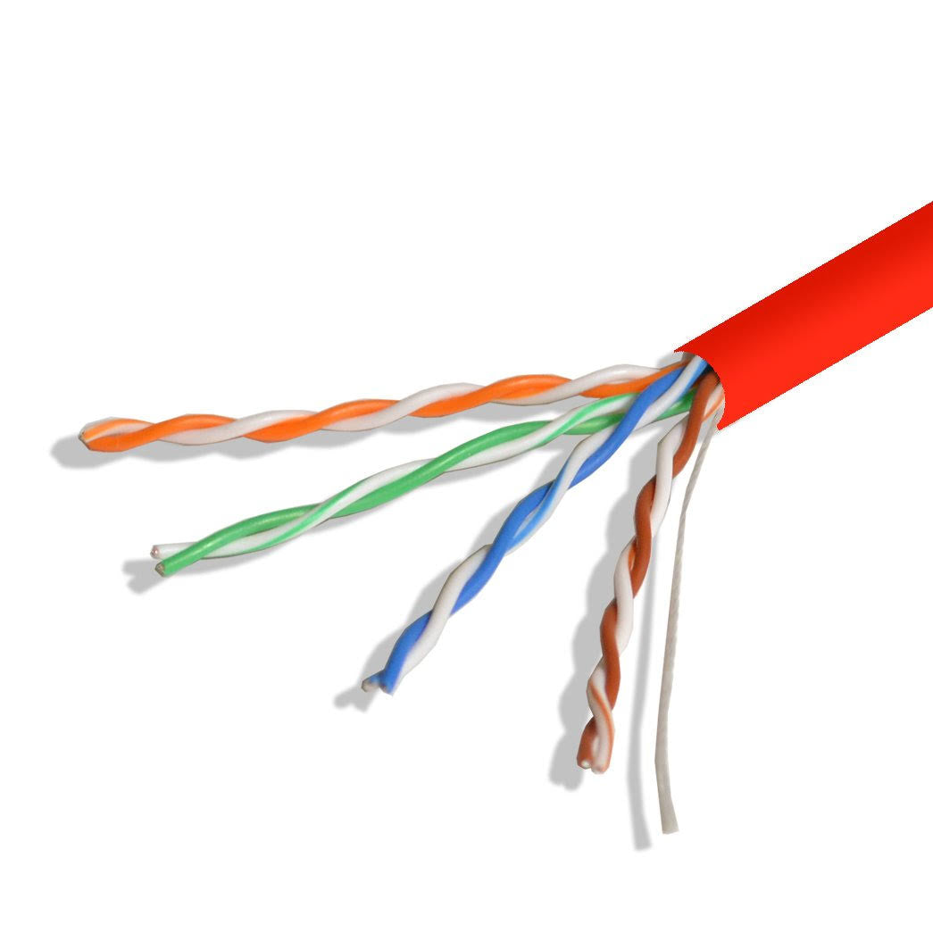 Cat5e UTP 1000ft Bulk Ethernet Network Cable 24AWG 350MHz Pure Copper Riser Red I5415