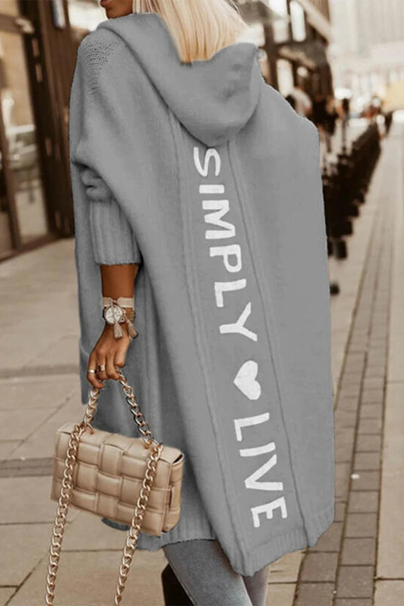Letter Patchwork Hooded Collar Outerwear M566