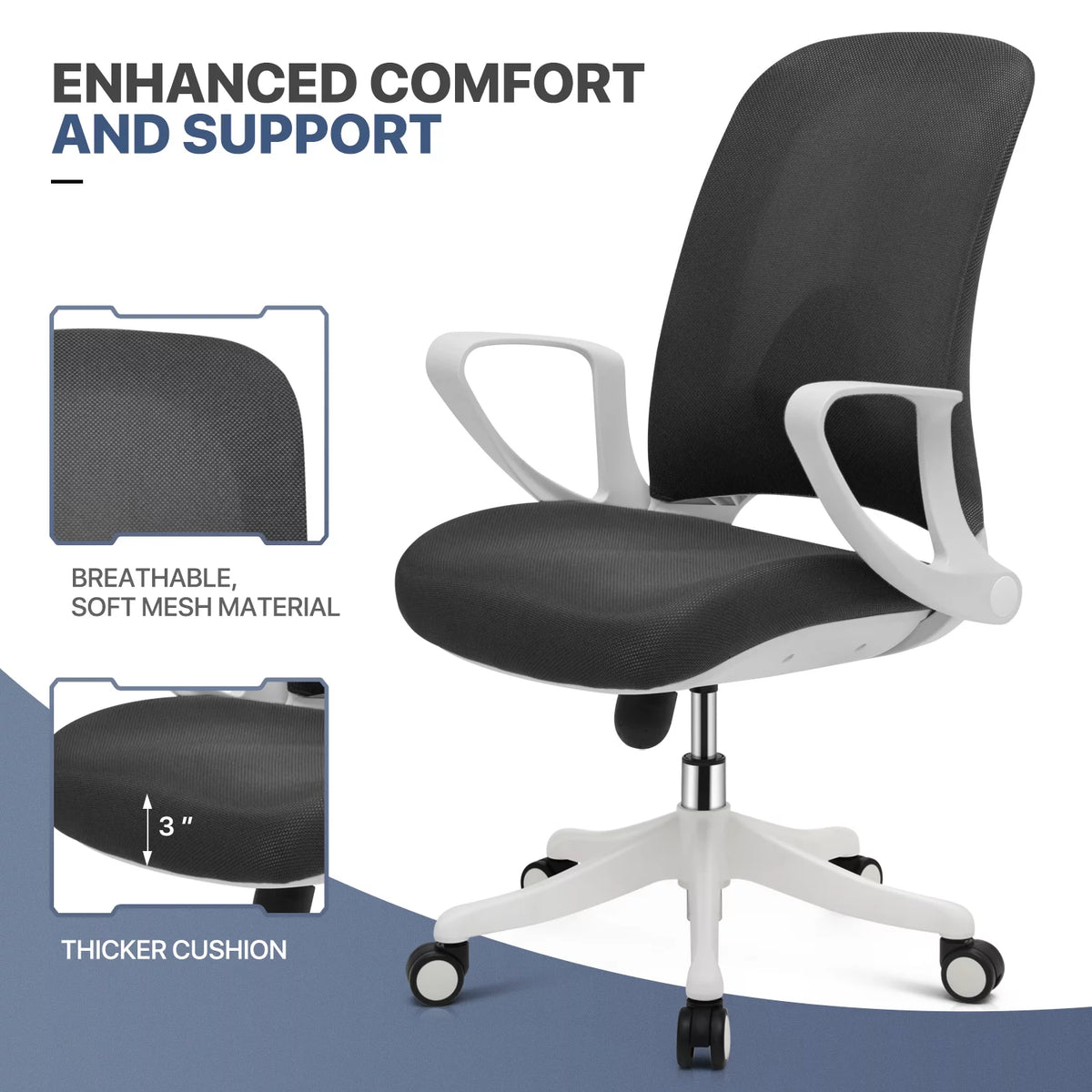 Black Adjustable Ergonomic Mesh Office Chair E970