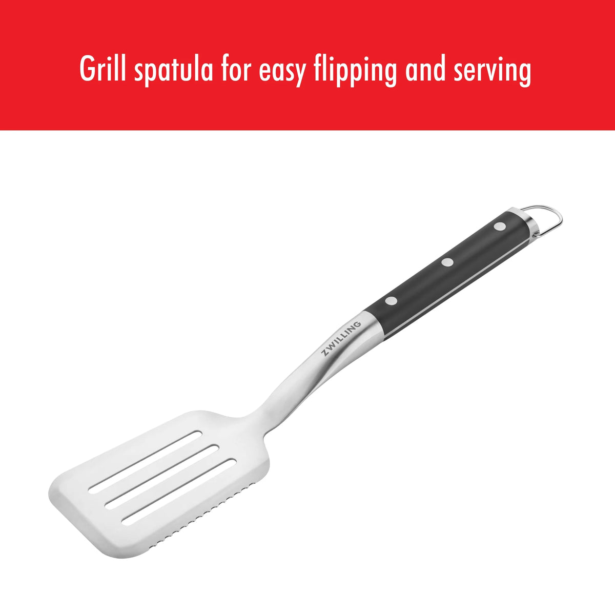 17-inch Stainless Steel Grill Spatula with Serrated Edge F4931