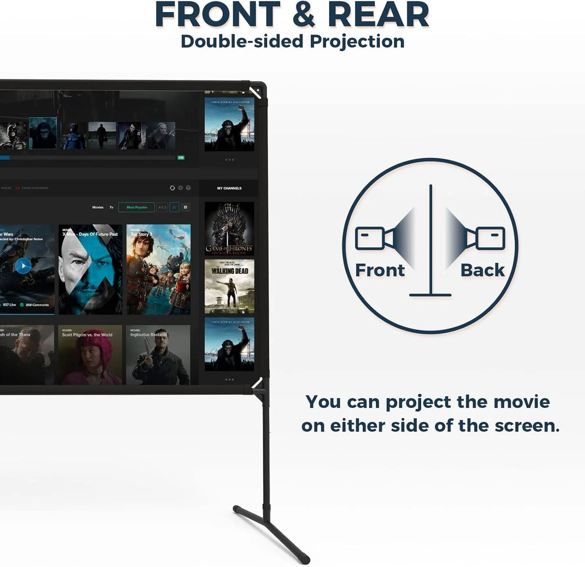100 inch 16:9 Portable Projector Screen with Stand T6919