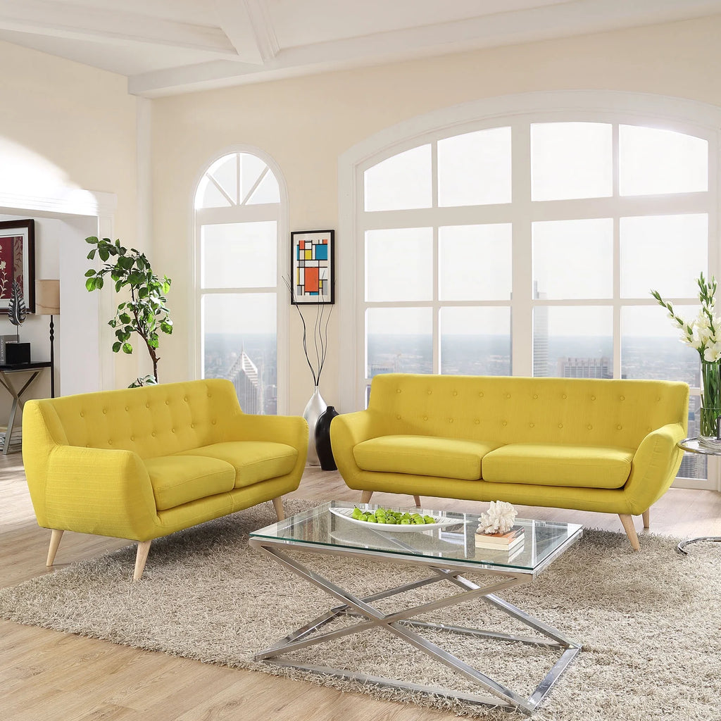 Yellow Fabric Two PCS Living Room Set Y791819