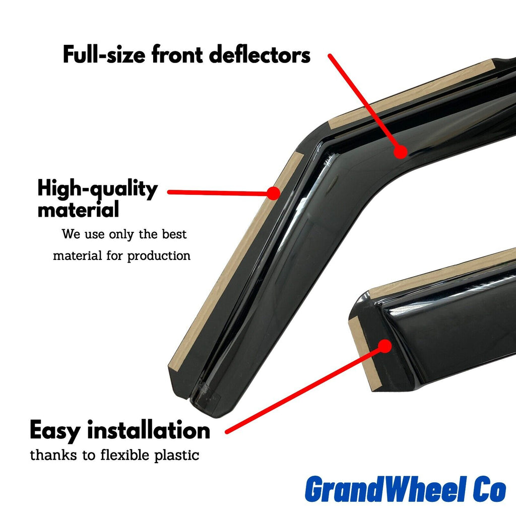 Smoke Tinted In-channel Side Window Vent Visor Deflectors Rain Guards 4 pcs Z910