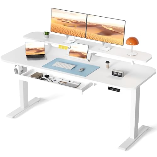 Black Electric Standing Desk with Drawers N857617