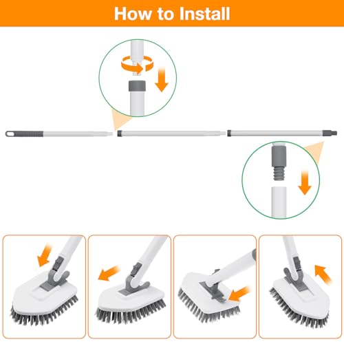 4 in 1 Long Handle Shower Scrubber Brush H6571