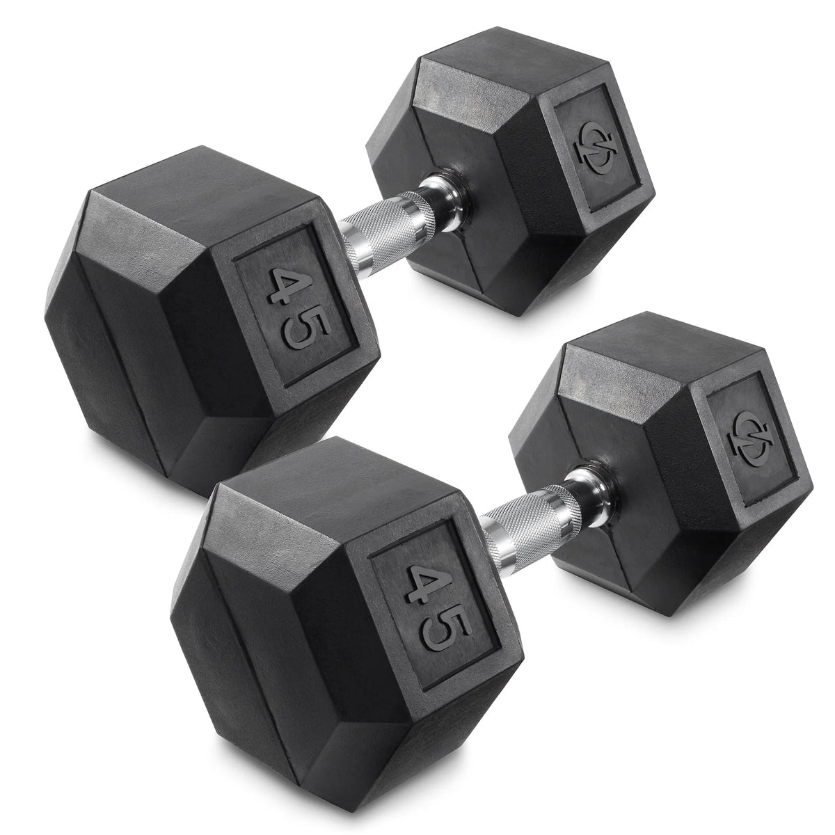 45 lb Rubber Coated Hex Dumbbell Pair B84629