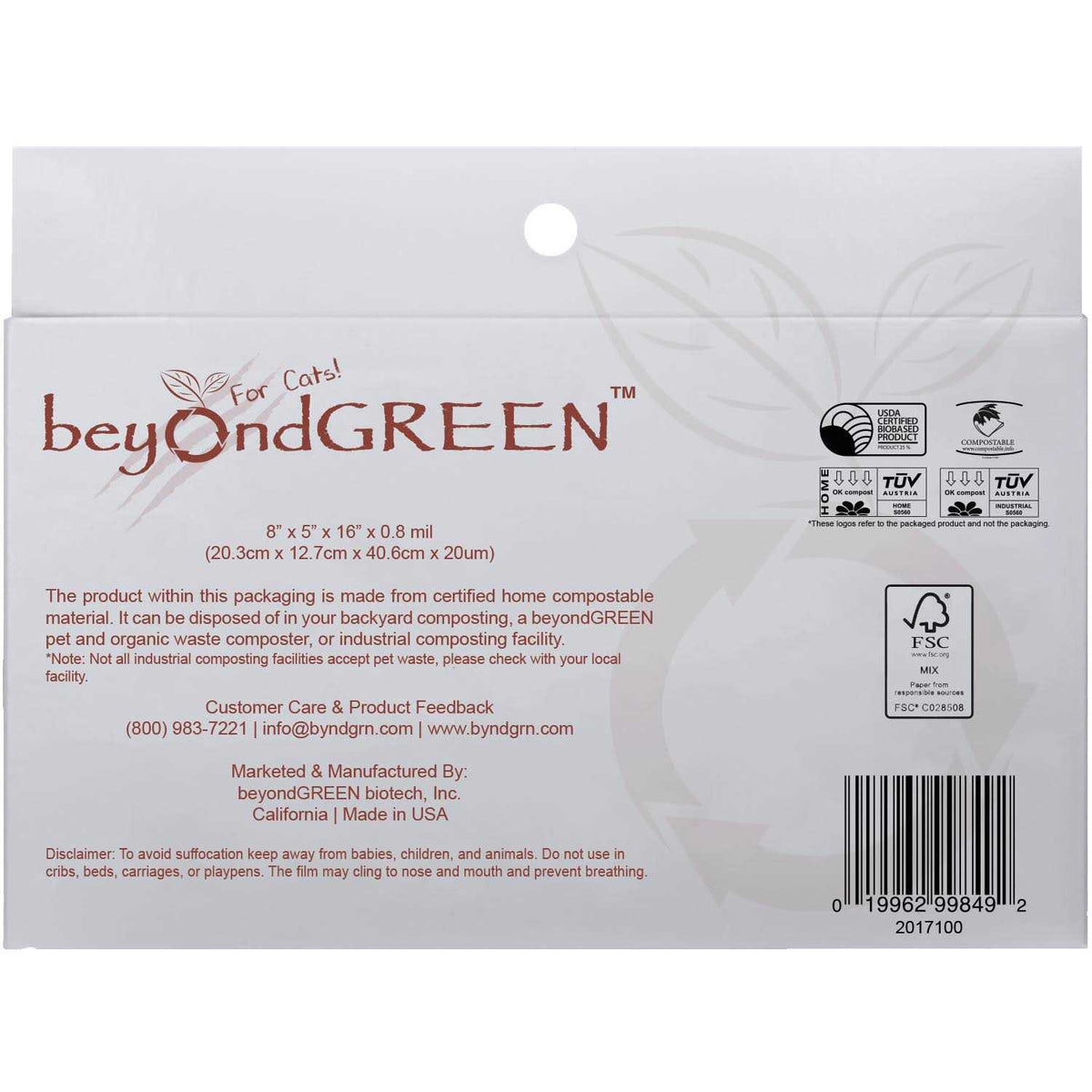 Plant-Based Cat Litter Waste Bags M22304