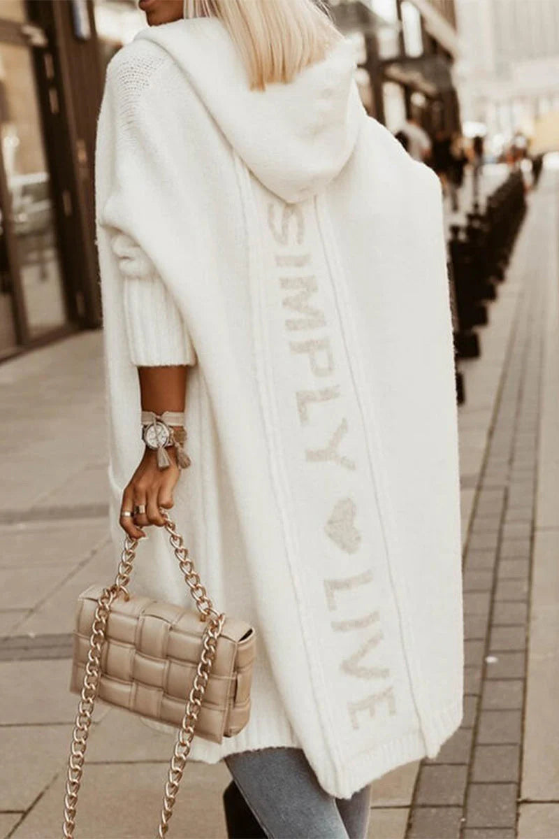 Letter Patchwork Hooded Collar Outerwear M566