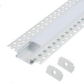 Plaster-in LED Aluminum Channel 6-Pack 3.3ft/1m with Flange for LED Strip, Drywall Aluminum Profile with Clip-in Diffuser and End Caps S81070