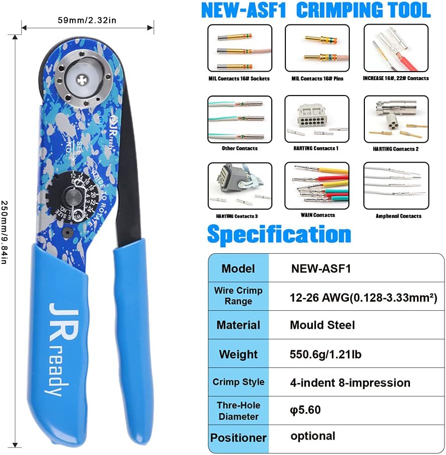 Adjustable Crimping Tool for Wire Range 12 to 26 AWG Y85050