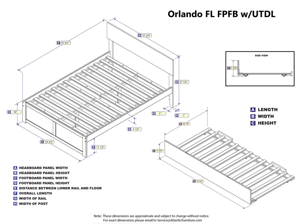 White Full Platform Bed with Twin Size Trundle Bed S38075