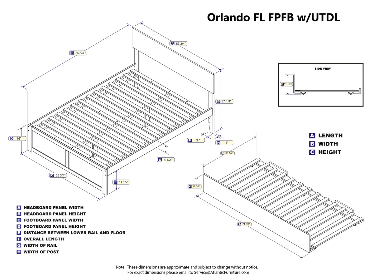 White Full Platform Bed with Twin Size Trundle Bed S38075