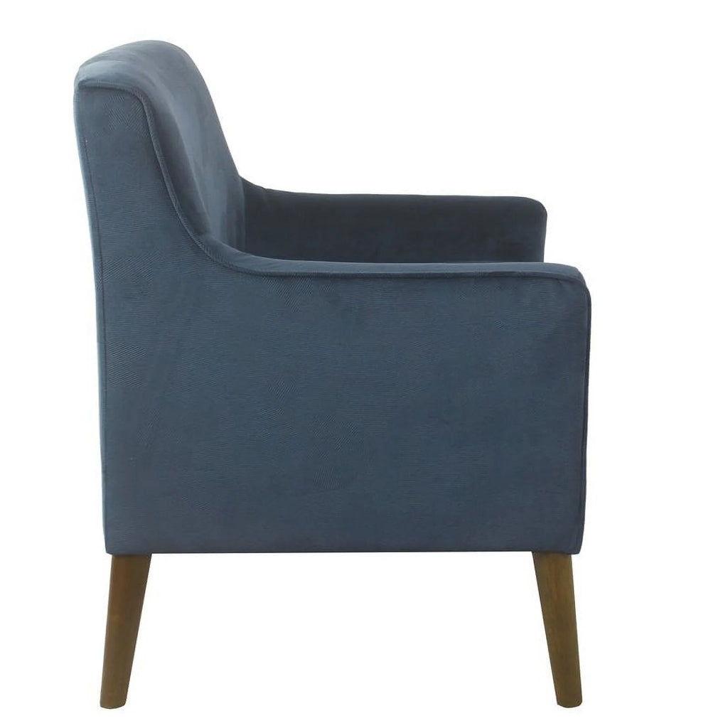 Modern Wood and Velvet Accent Chair in Blue J71205