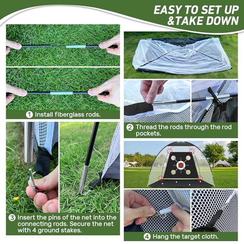 Golf Net with Practice Mat 10x7FT R406690