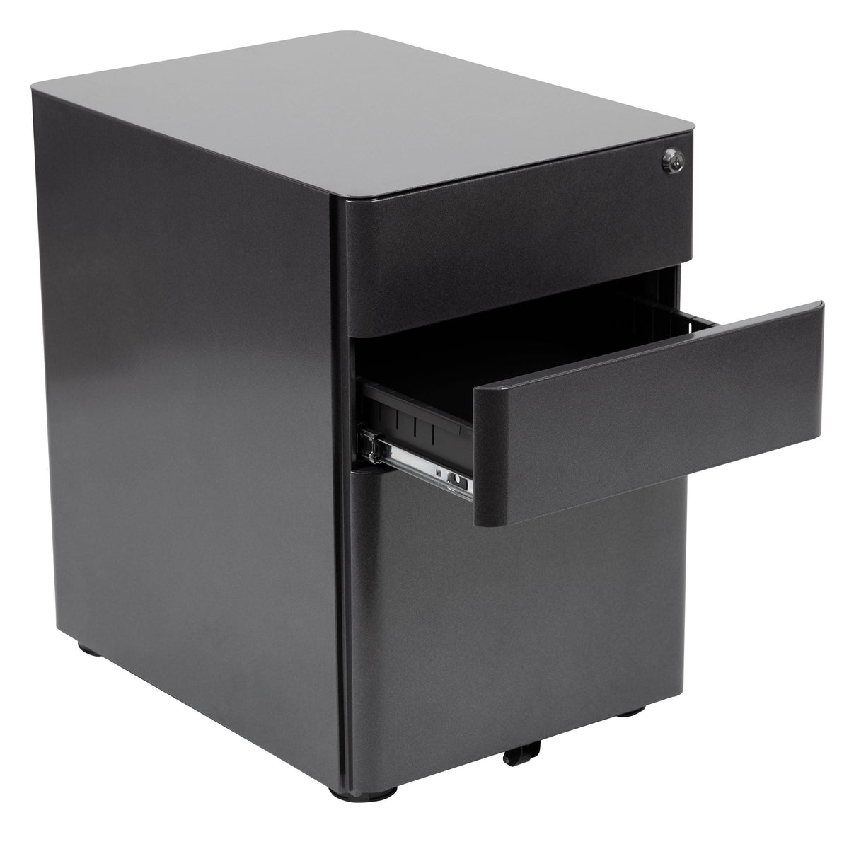 White 3-Drawer Mobile Locking Filing Cabinet O854717