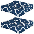 Square Tufted Patio Chair Seat and Back Cushions - 20" - Navy Blue and White - 2pk I833434