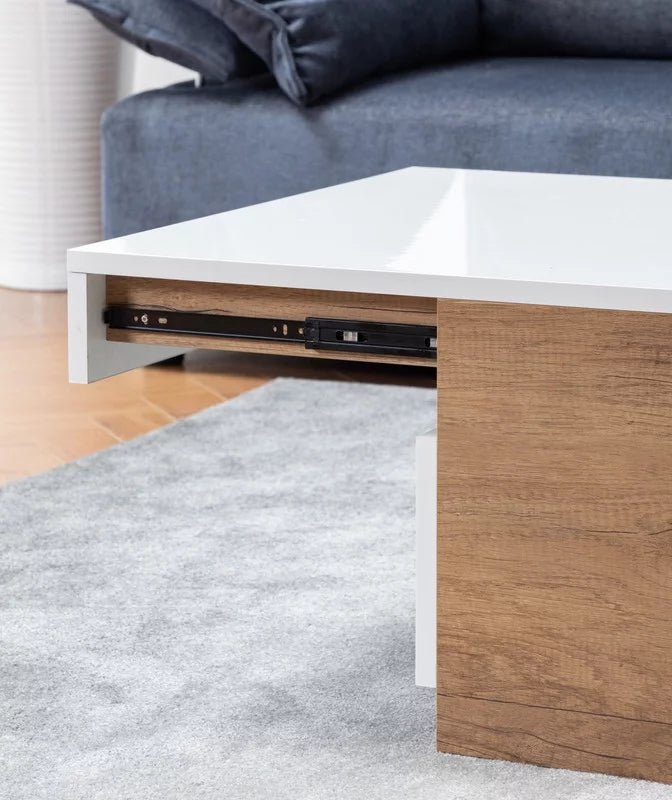 Light Brown Wood Coffee Table with 2 Drawers F853634