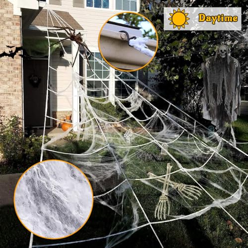 16.4Ft 220 LED Lighted Spider Web Lights with 8 Modes Waterproof Timer B611340