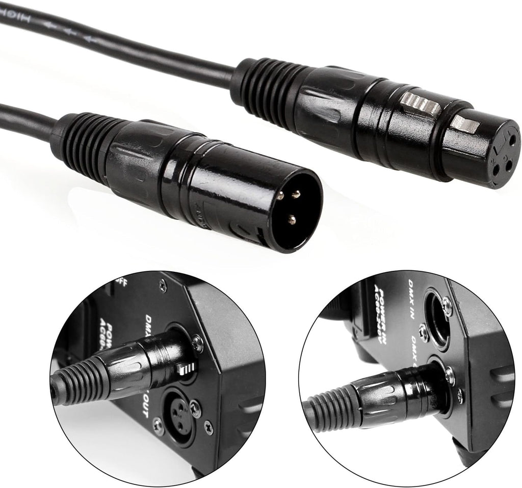 20 Pack 6.5FT 3-Pin DMX Cable Stage Light Wire N353