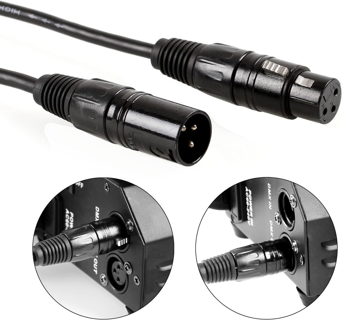 20 Pack 6.5FT 3-Pin DMX Cable Stage Light Wire N353