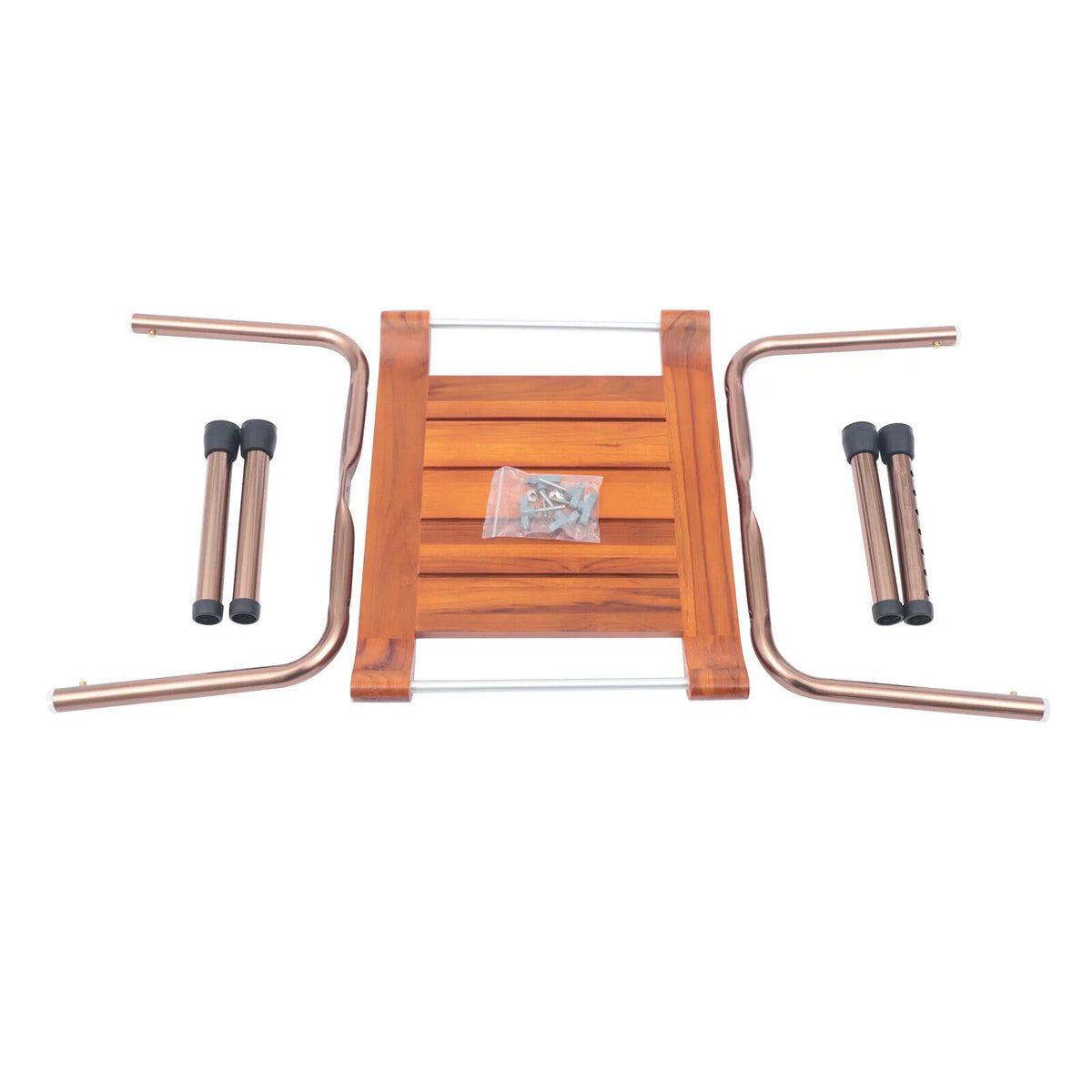 Teak Shower Stool Non-Slip Adjustable W728049