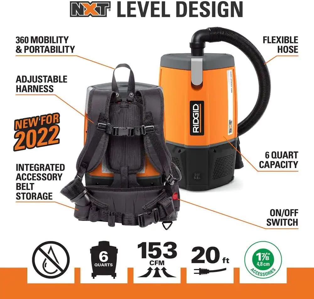 6 Qt. Backpack Vacuum Cleaner with Filters L61320