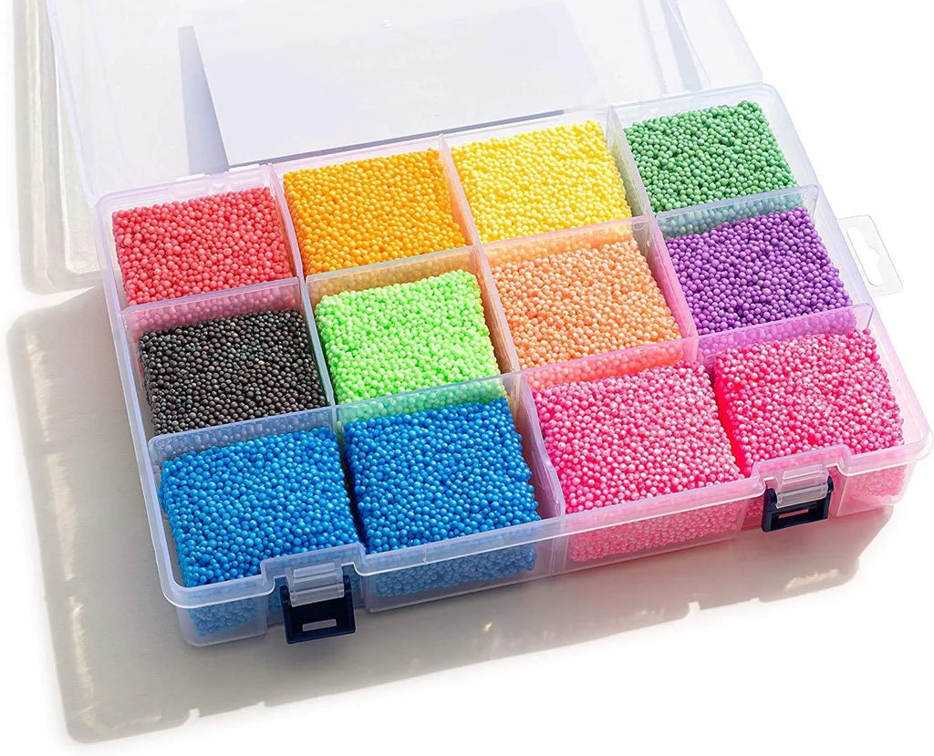 Fun Foam Modeling Foam Beads Play Kit, 12 Blocks Educational Clay for Arts Crafts Kindergarten Toys G695