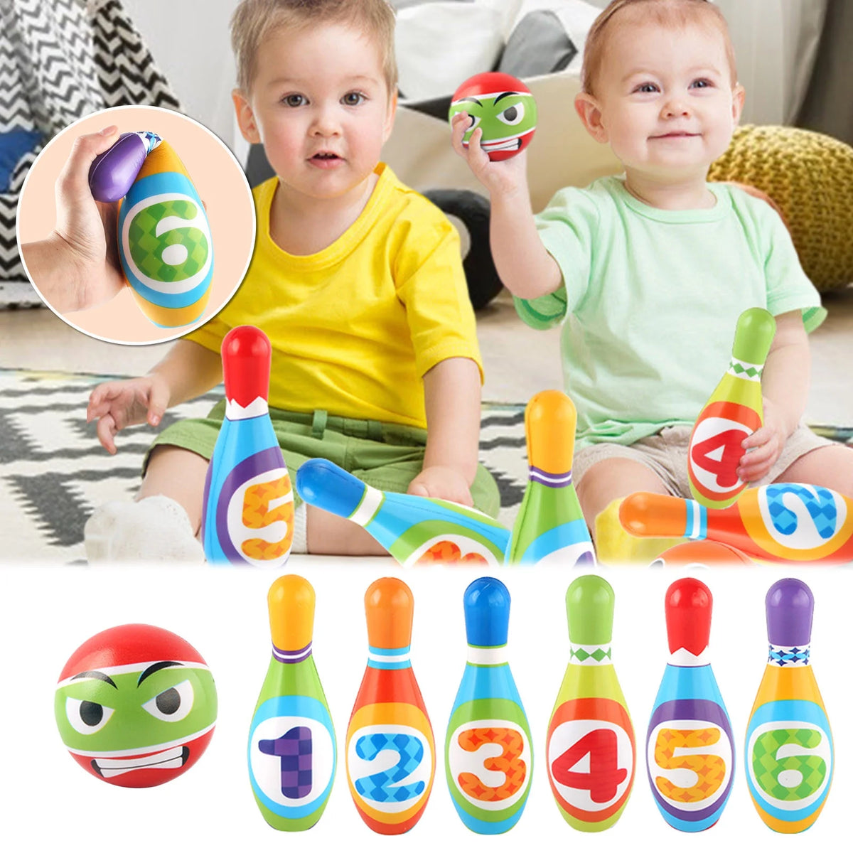 Mini Bowling Game Indoor Outdoor Sports Toy J43992