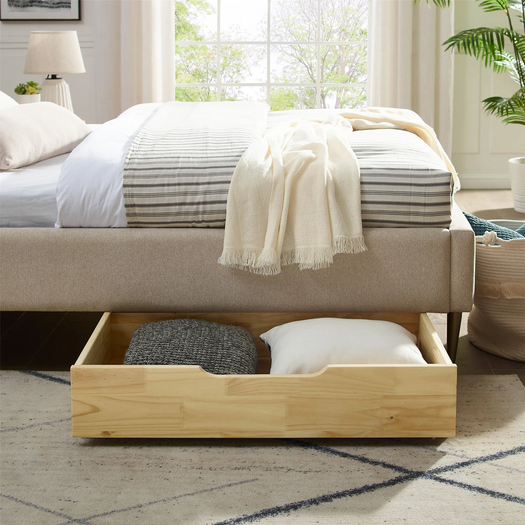 Solid Wood Under Bed Storage Drawer with 4-Wheels P923902