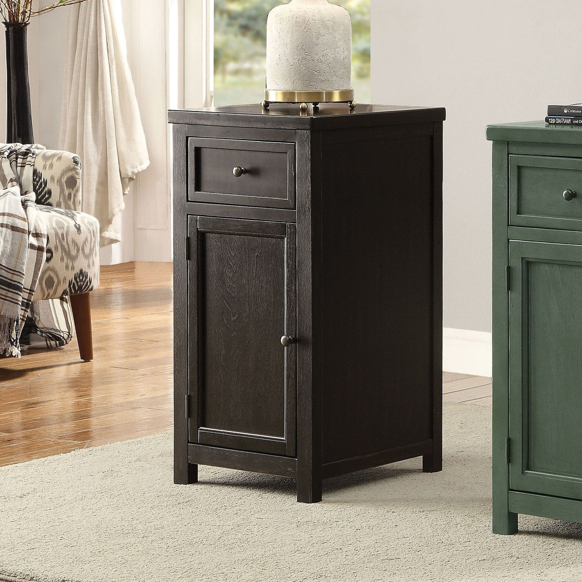 18-inch Solid Wood 1-Drawer Side Table E421