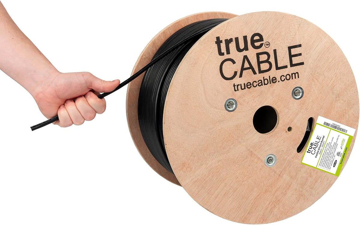 1000ft Black 23AWG Solid Bare Copper Bulk Ethernet Cable E353