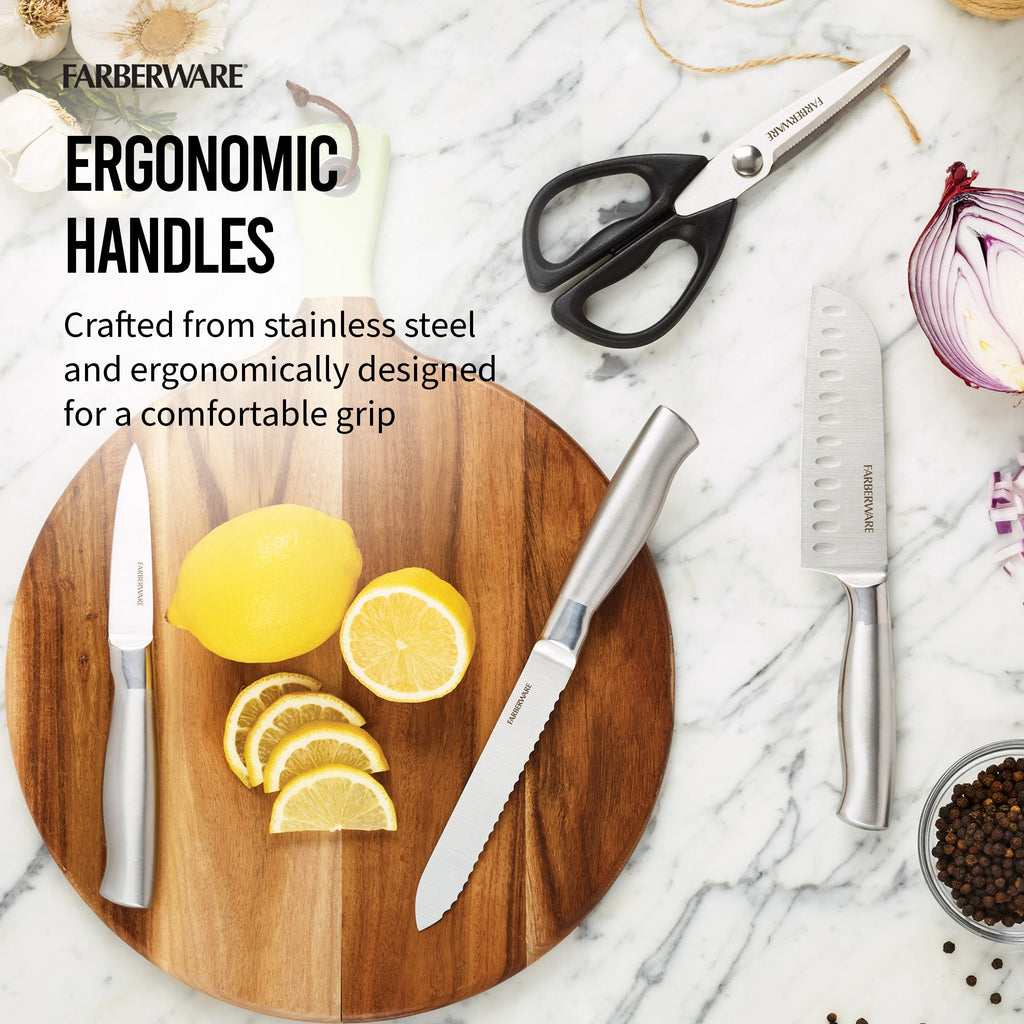 17 Piece Stainless Steel Knife Block Set Y627