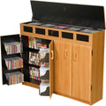 Top Load Media Cabinet Oak/Black N453