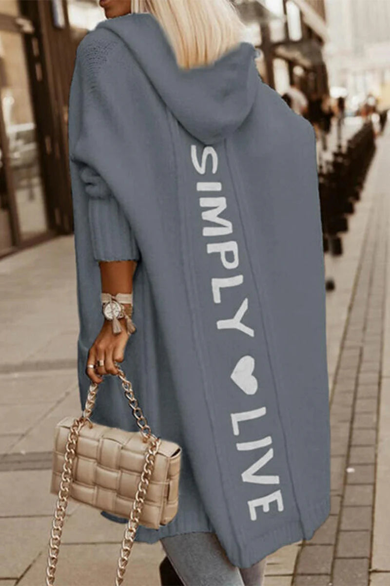 Letter Patchwork Hooded Collar Outerwear M566