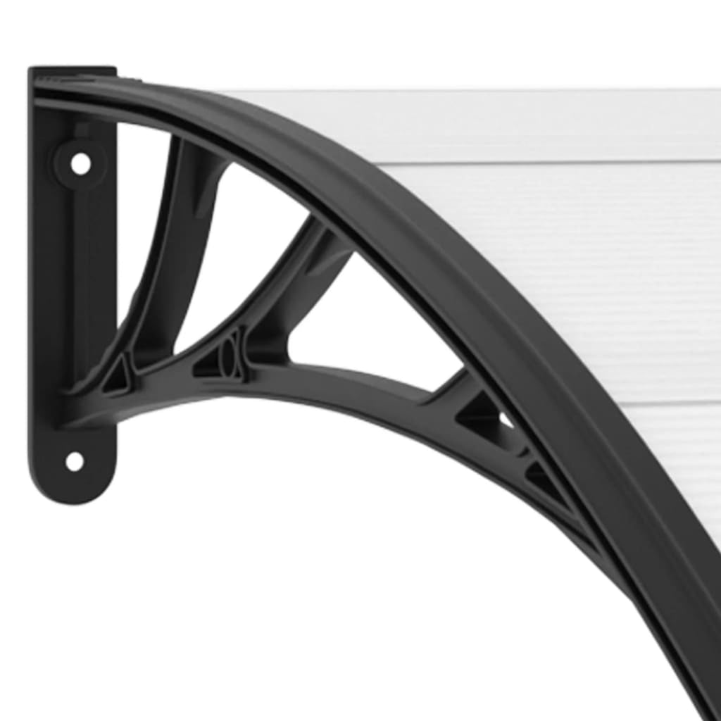 Door Canopy Black and Transparent 118.1"x31.5" PC A609173