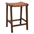 Tan Genuine Leather Counter Stool U25458