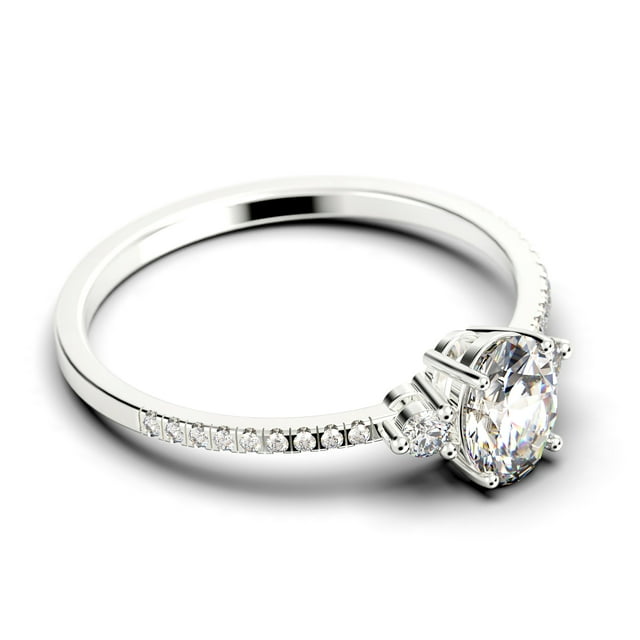 14K White Gold 3 Stone Ring D84259