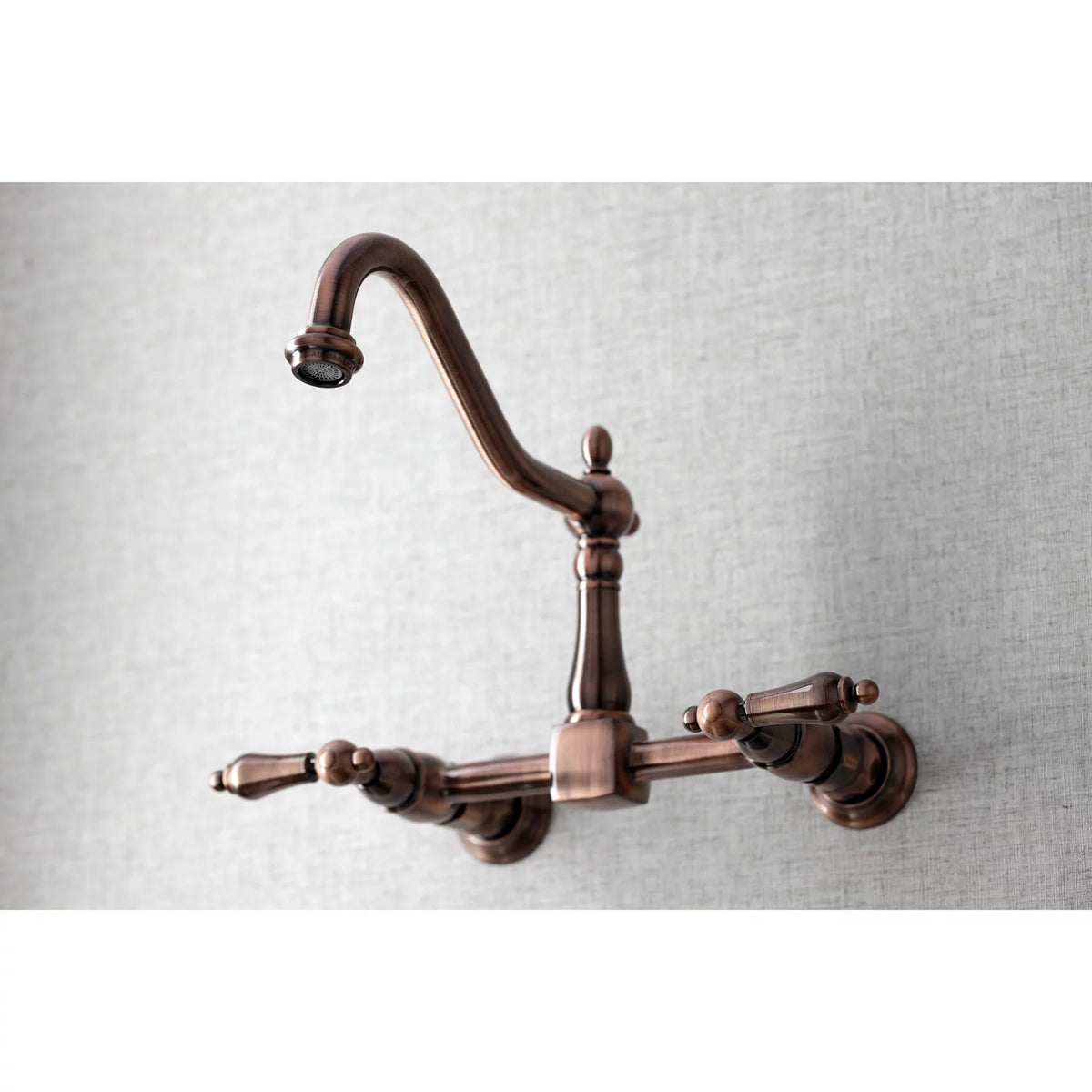 Antique Copper Wall Mount Bridge Kitchen Faucet Y415452
