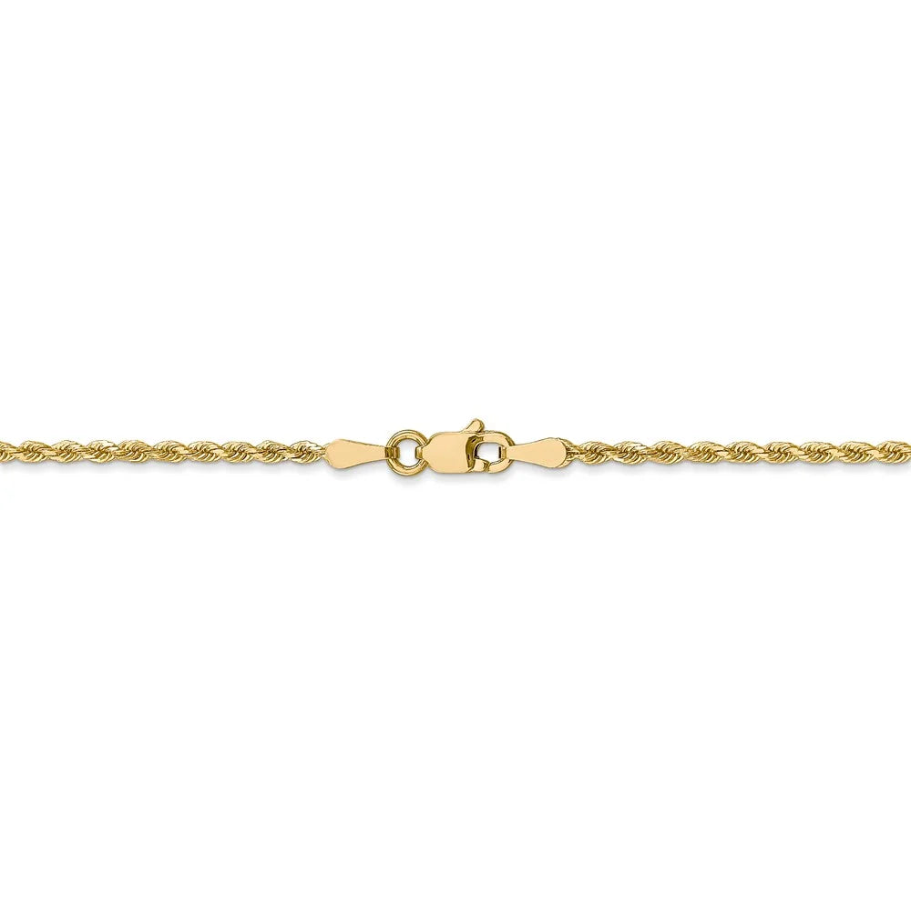 14kt Yellow Gold 20 inch Diamond-Cut Rope Chain with Lobster Clasp U58020