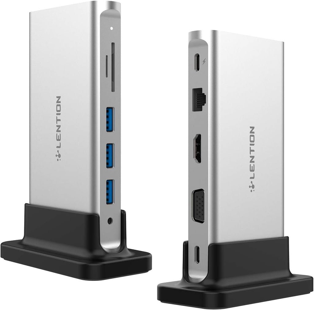 USB C Docking Station with 100W PD, 4K HDMI, VGA, Gigabit Ethernet, Card Reader, USB 3.0, Aux Adapter M78047