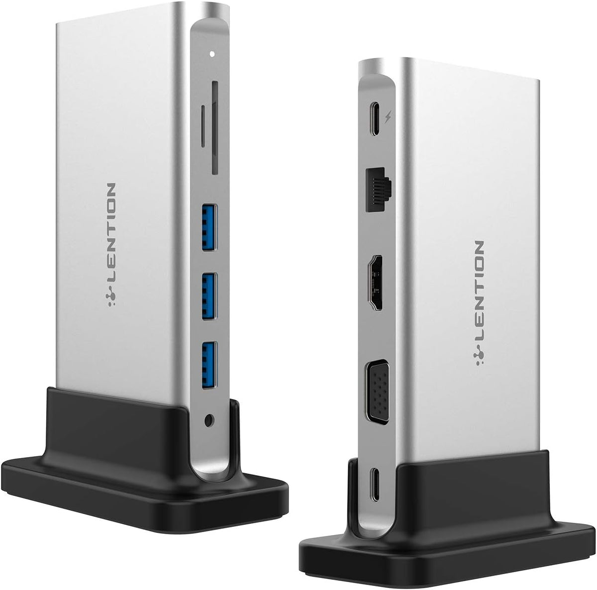 USB C Docking Station with 100W PD, 4K HDMI, VGA, Gigabit Ethernet, Card Reader, USB 3.0, Aux Adapter M78047