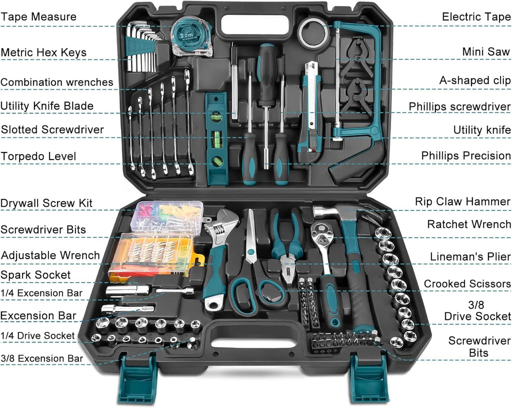 257Pcs General Hand Tool Kit with Storage Case K674