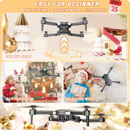 Mini Drone with Camera 1080P HD FPV RC Black S80915