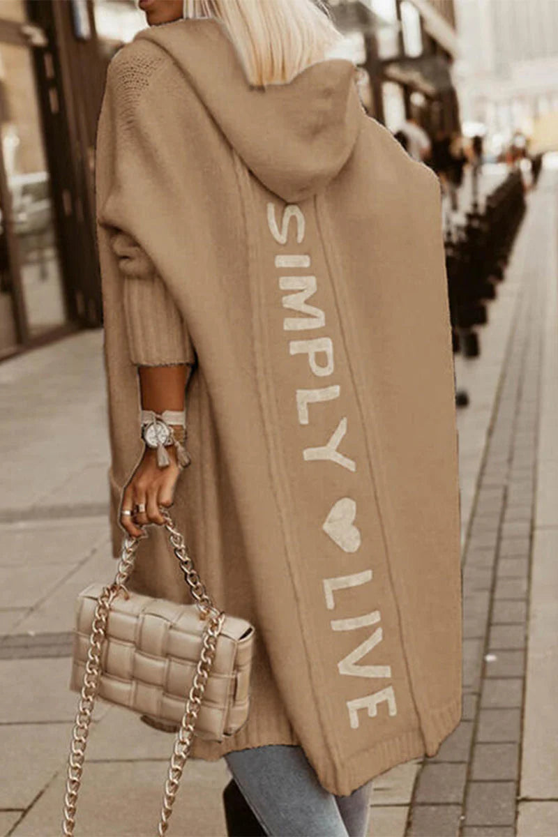Letter Patchwork Hooded Collar Outerwear M566