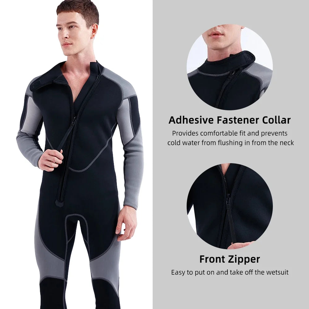 3mm Neoprene Front Zip Full Body Diving Wetsuit C295