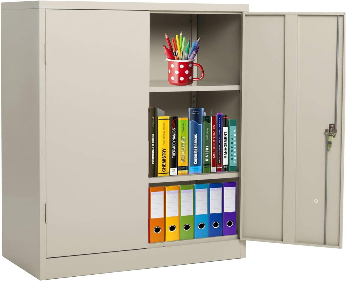 Tall Metal Storage Cabinet with 4 Adjustable Shelves J611
