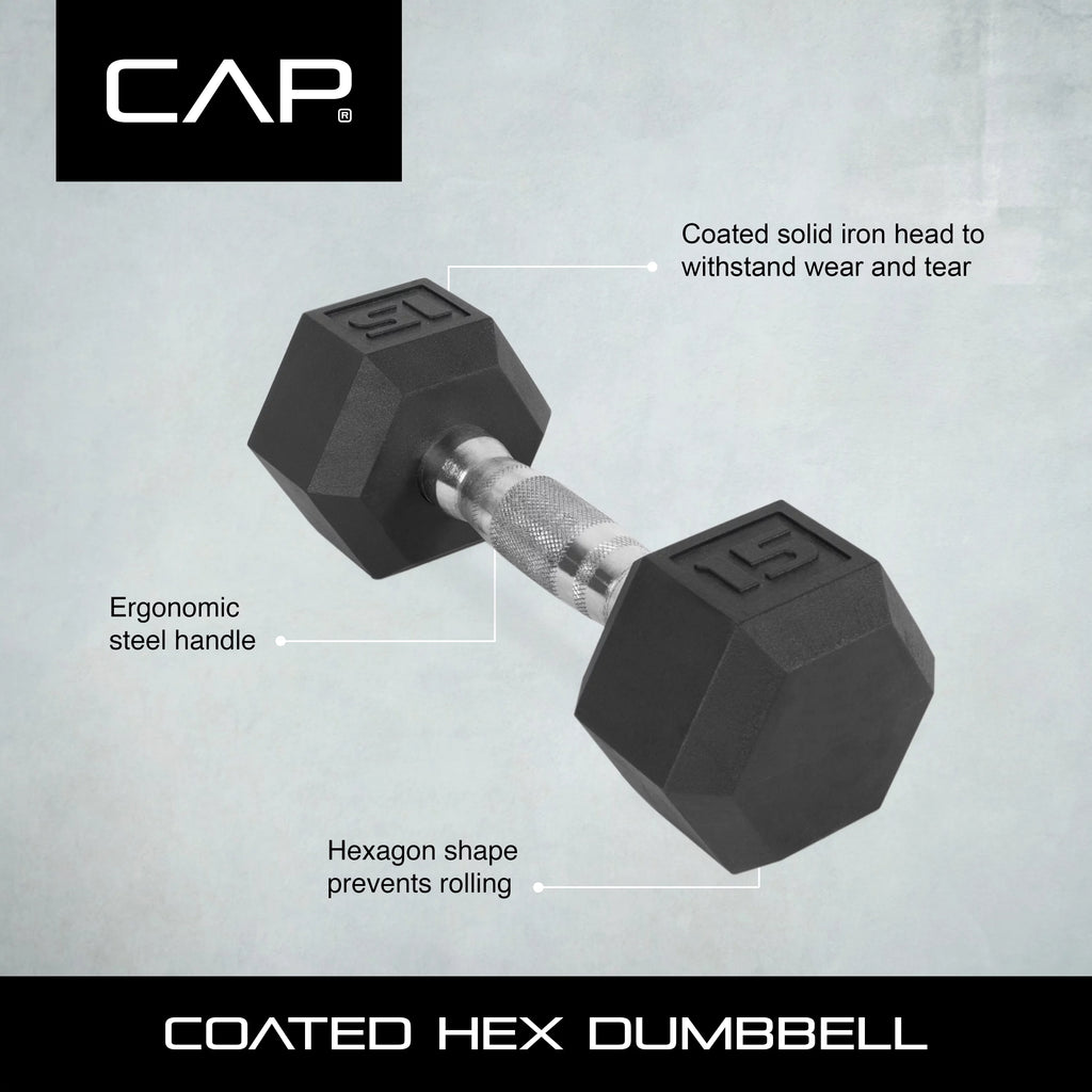 85 lbs Coated Hex Dumbbell O786811