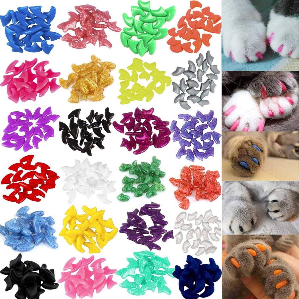 Cat Nail Caps with Glue and Applicators Medium L94972