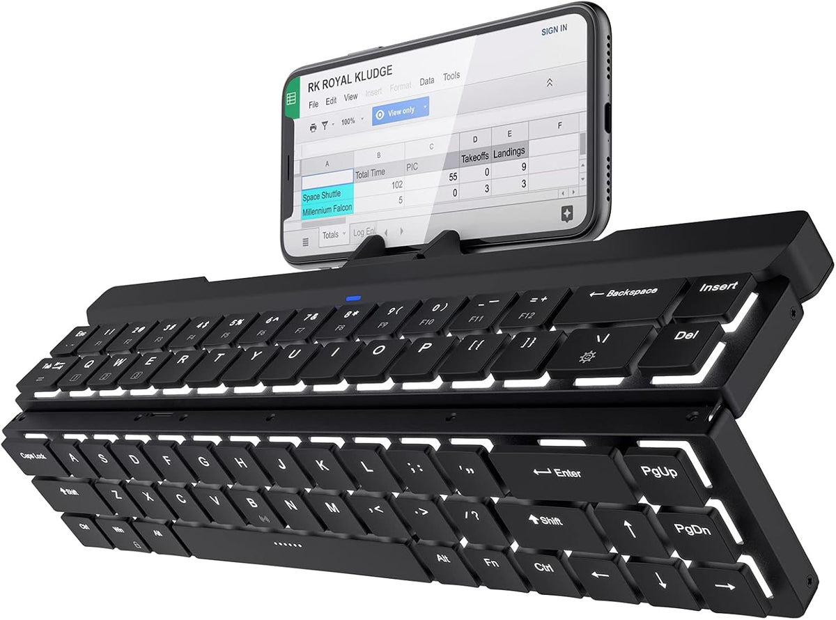 68 Keys 60% Foldable Mechanical Keyboard with Aluminum Body, White Backlit B60638