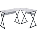 L Shape Antique White Writing Desk R150237